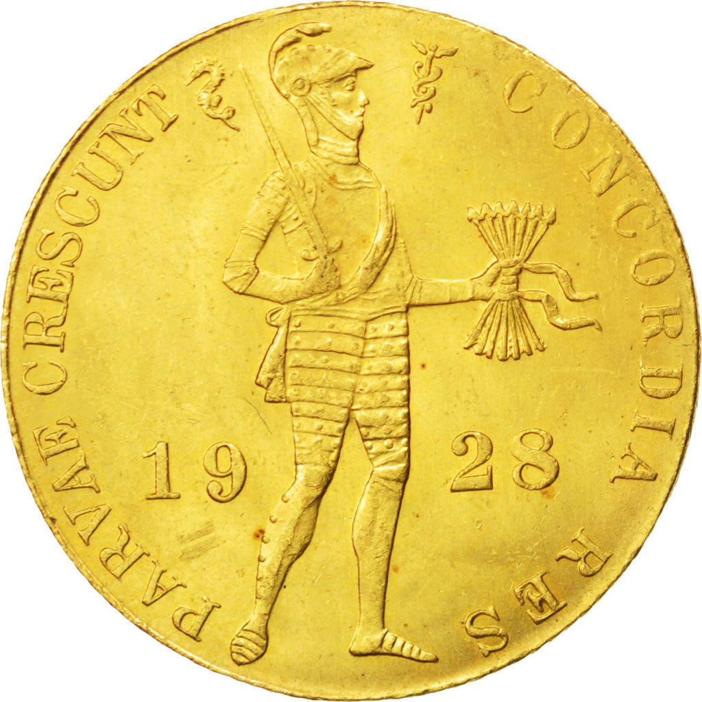 Netherlands, Ducat, 1928, Utrecht, KM #83.1a, MS(63), Gold, 3.48