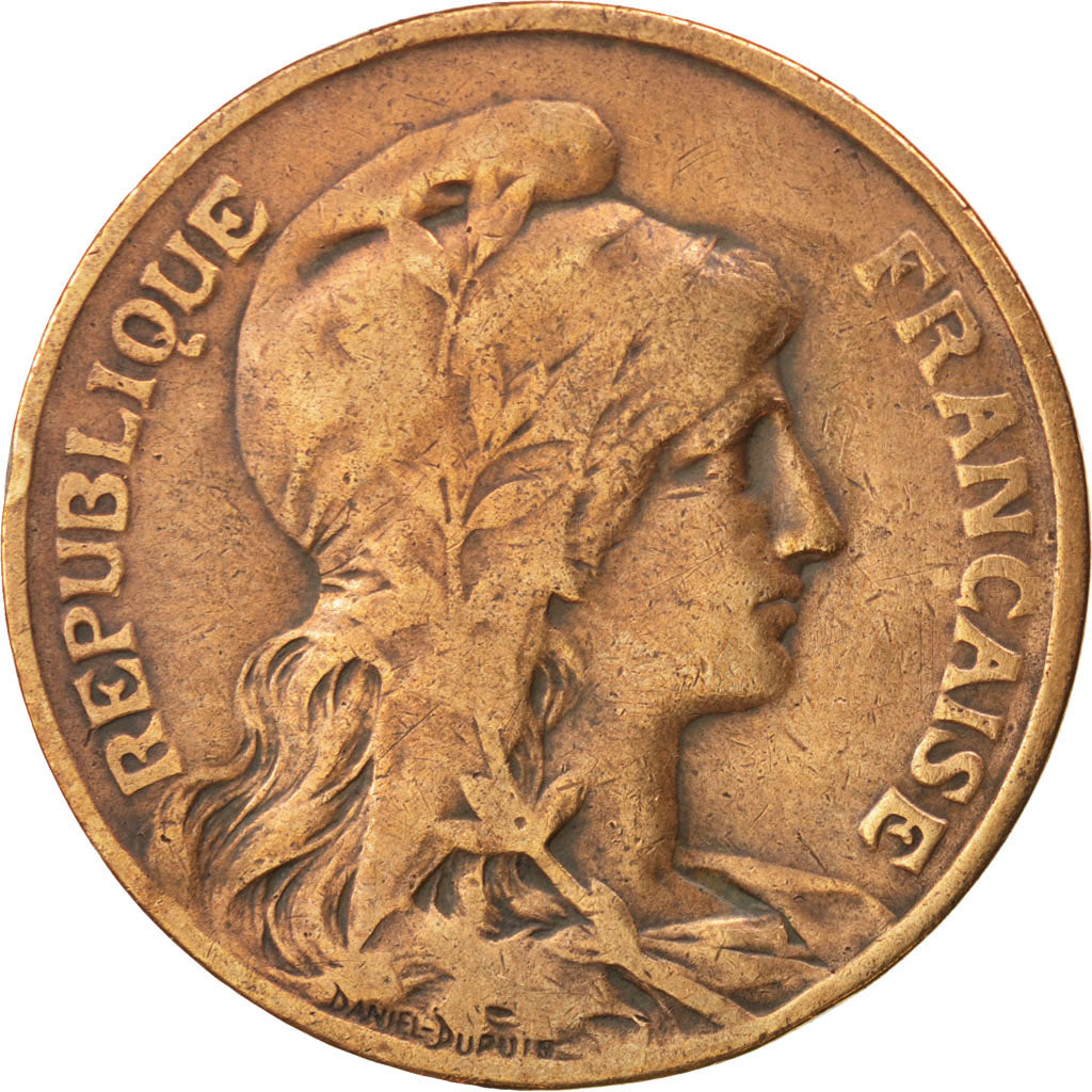 Francia, Dupuis, 10 Centimes, 1906, MB, Bronzo, KM:843, Gadoury:277