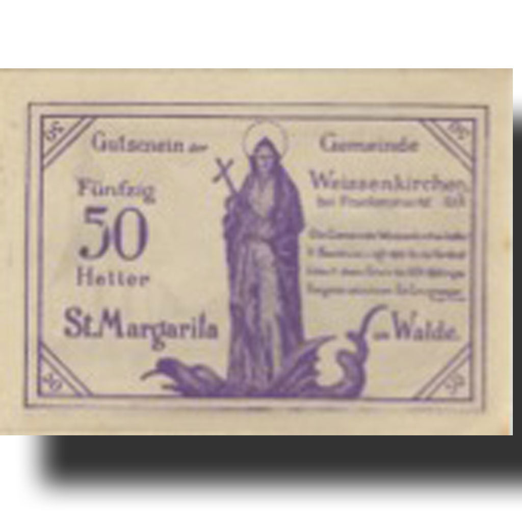 Banconote, Austria, Weissenkirchen, 50 Heller, Eglise, 1920 SPL Mehl:FS 1157I