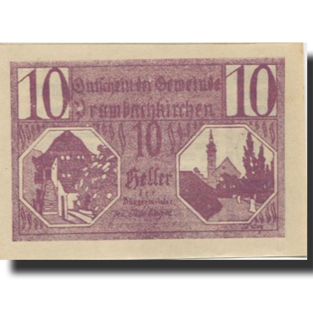 Banknote, Austria, Prambachkirchen, 10 Heller, village, UNC(63), Mehl:FS 779a