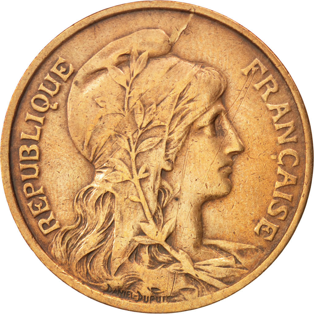 FRANCE, Dupuis, 10 Centimes, 1909, Paris, KM #843, EF(40-45), Bronze, 30,...