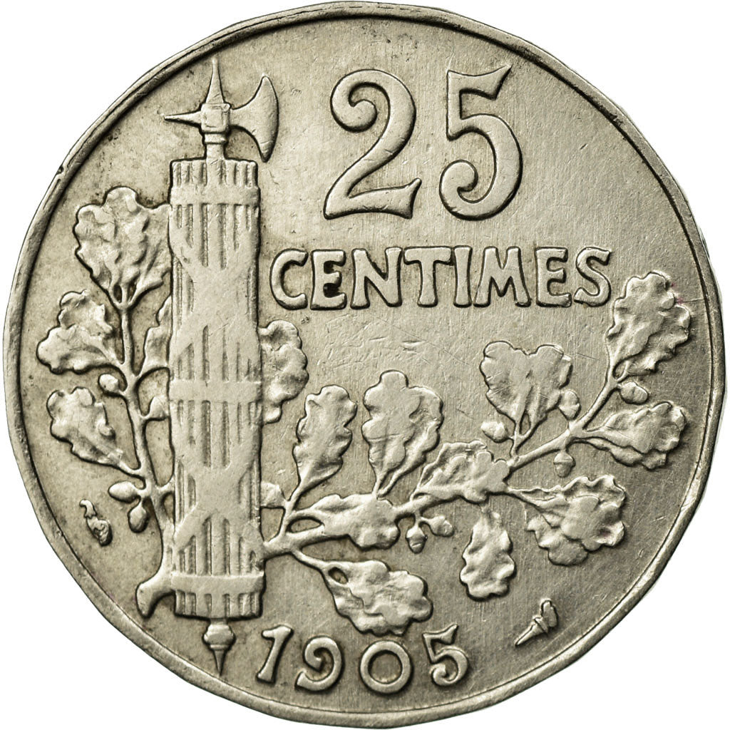 Coin, France, Patey, 25 Centimes, 1905, EF(40-45), Nickel, KM:856, Gadoury:364