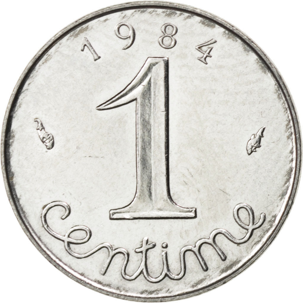FRANCE, Épi, Centime, 1984, Paris, KM #928, AU(55-58), Stainless Steel, 15, ...