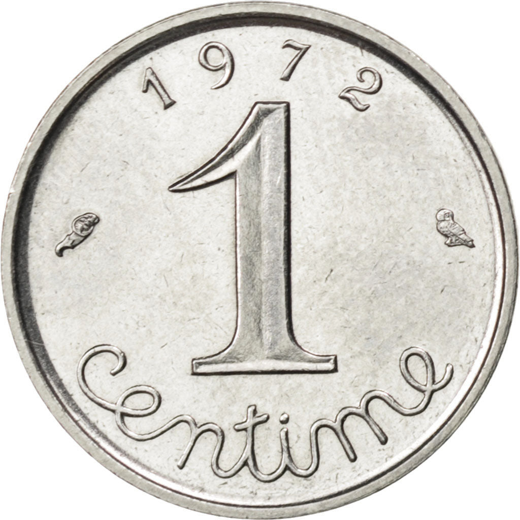 FRANCE, Épi, Centime, 1972, Paris, KM #928, AU(55-58), Stainless Steel, 15, ...