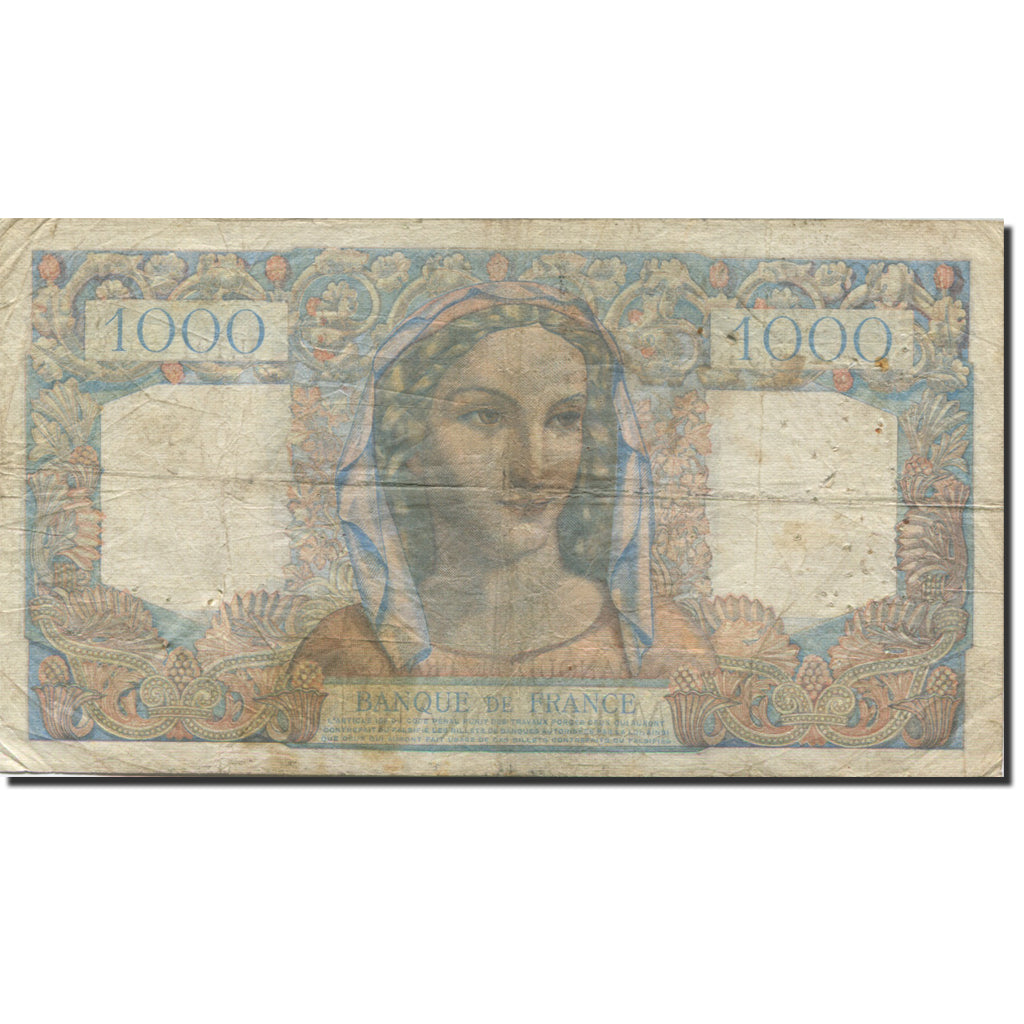 France, 1000 Francs, Minerve et Hercule, 1945, 1946-01-17, B+, Fayette:41.10