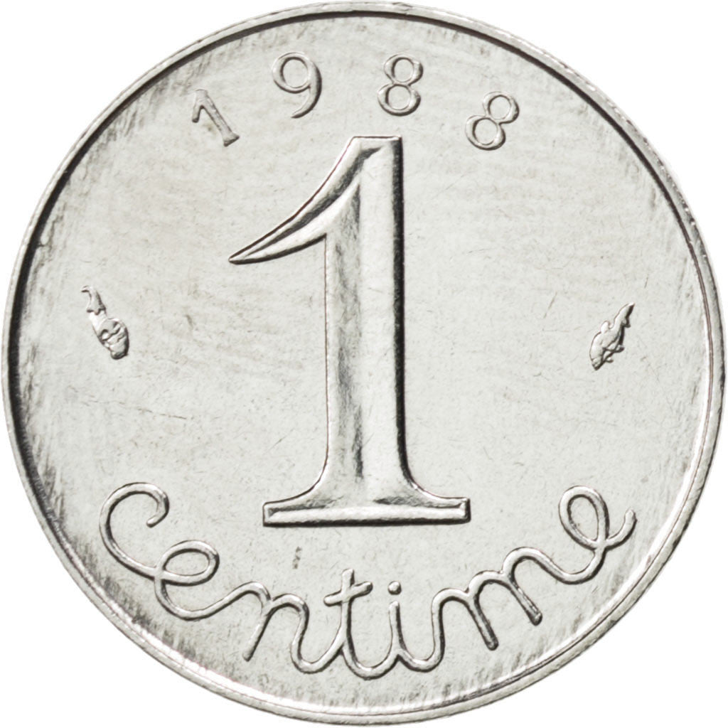 Coin, France, Épi, Centime, 1988, MS(60-62), Stainless Steel, KM:928