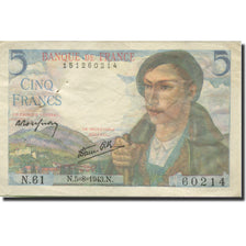 Frankreich, 5 Francs, Berger, 1943, 1943-08-05, SS+, Fayette:05.03, KM:98a