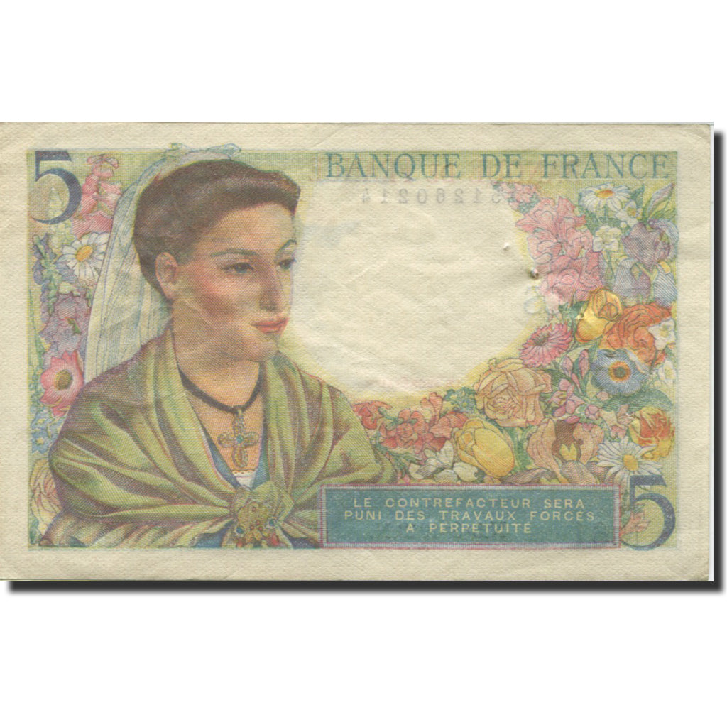 Frankreich, 5 Francs, Berger, 1943, 1943-08-05, SS+, Fayette:05.03, KM:98a
