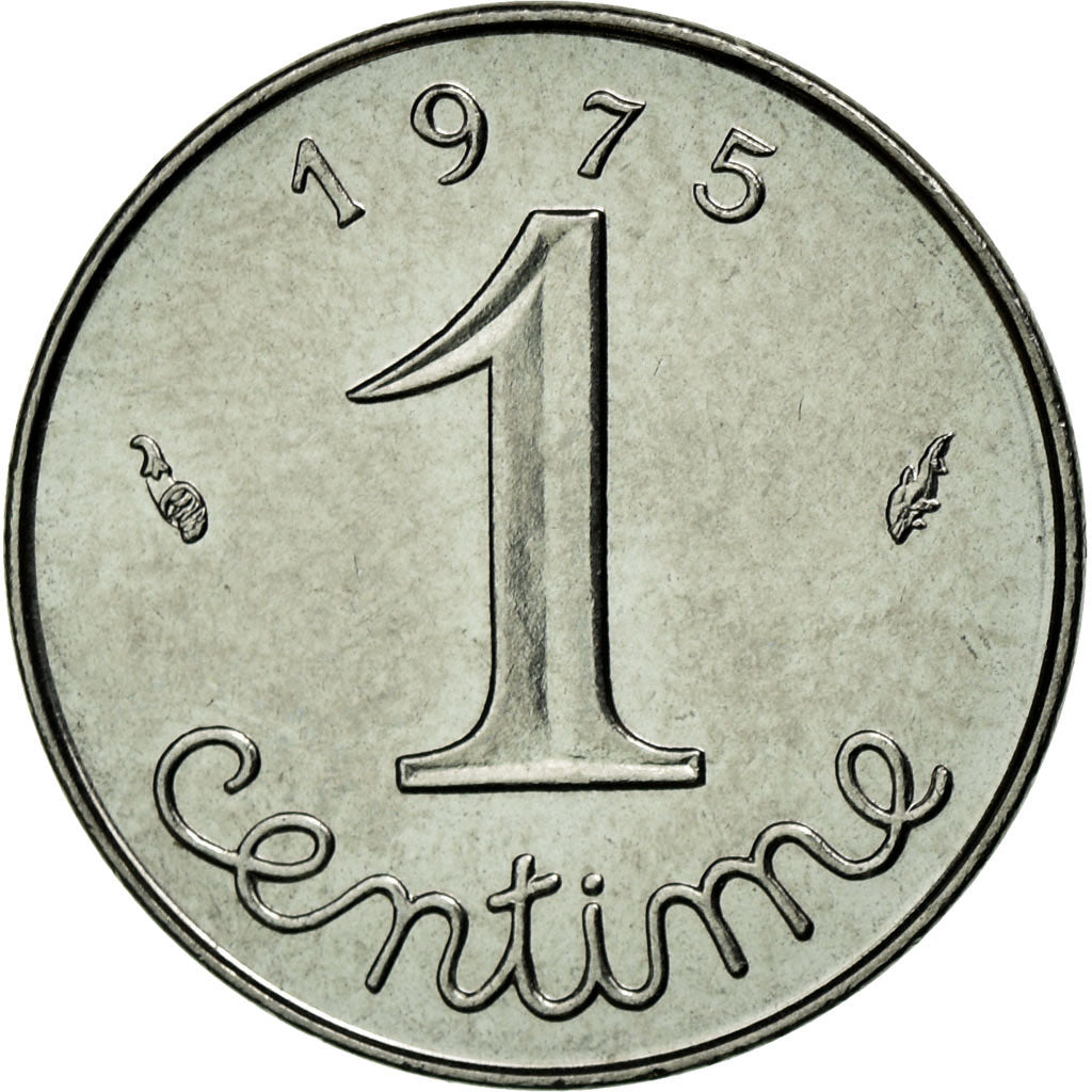 Coin, France, Épi, Centime, 1975, MS(63), Stainless Steel, KM:928, Gadoury:91