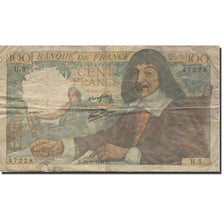 França, 100 Francs, Descartes 1942 VF(20-25), Fayette:27.1Mehl:101.1a
