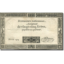 Francia, 25 Livres, 1793, A.Jame, 1793-06-06, BC+, KM:A71