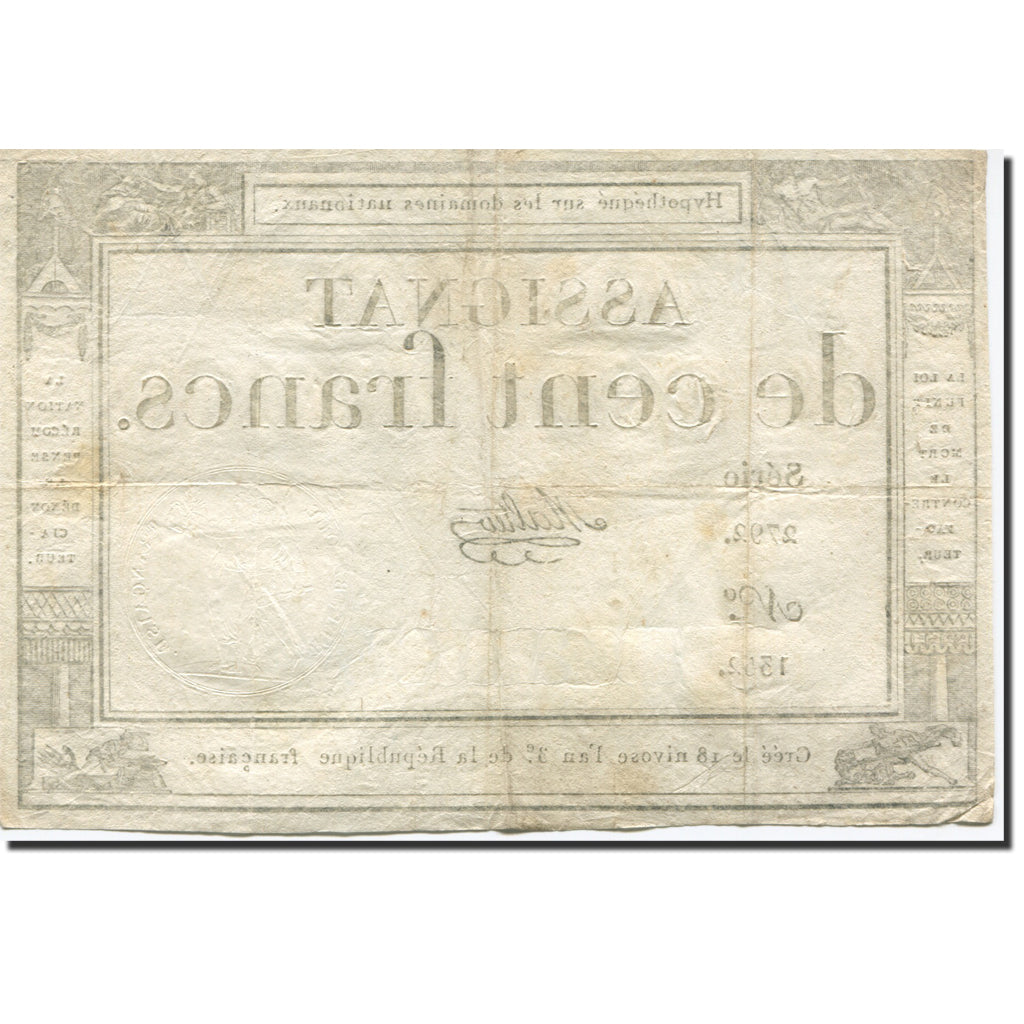 France, 100 Francs, 1795, Malter, 1795-01-07, VF(20-25), KM:A78