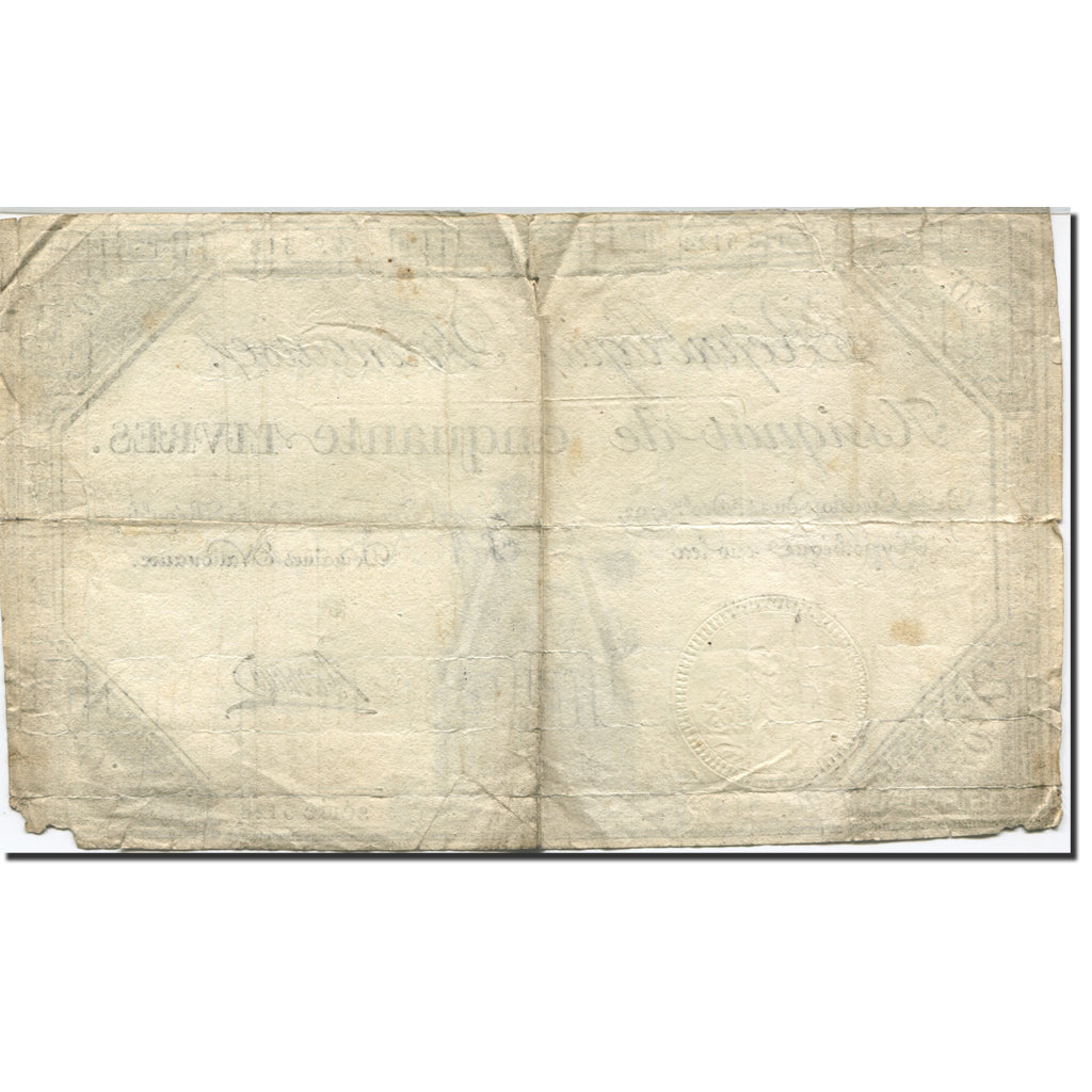 France, 50 Livres, 1792, Barraud, 1792-12-14, B+, KM:A72