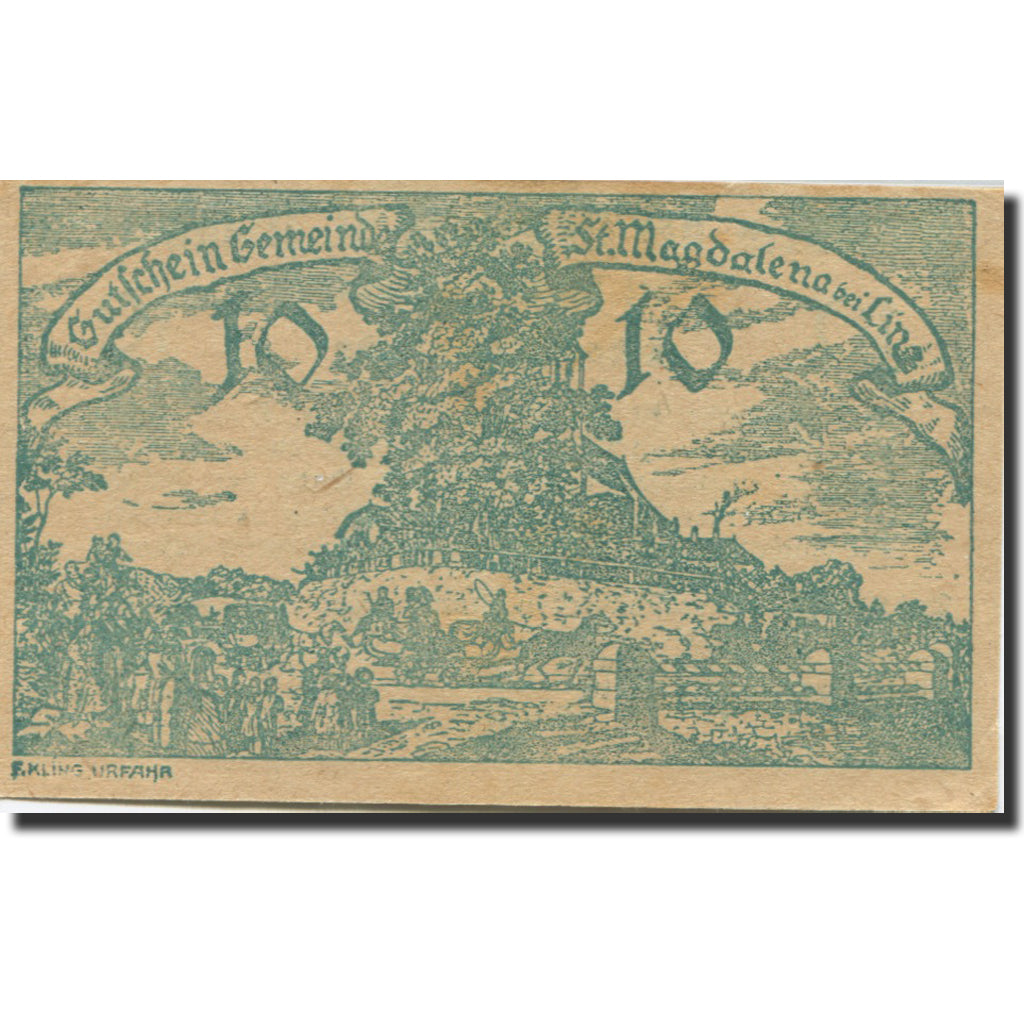 Banknote, Austria, St Magdalena, 10 Heller, village, AU(50-53), Mehl:FS 906b