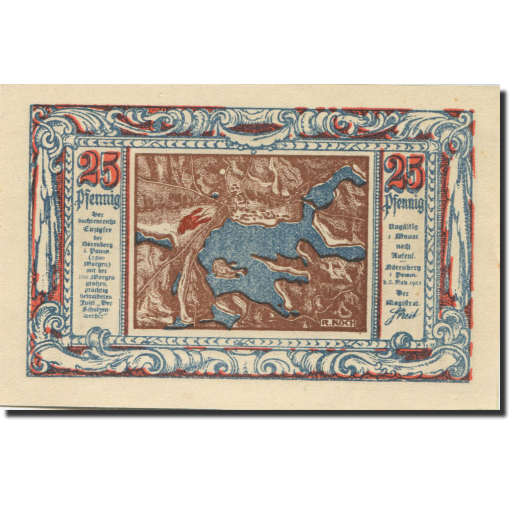 Banknote, Germany, Nörenberg, 25 Pfennig, carte, 1921, UNC(63), Mehl:979