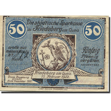 Banknote, Germany, Friedeberg, 50 Pfennig, aigle, 1922 AU(55-58) Mehl:612.1