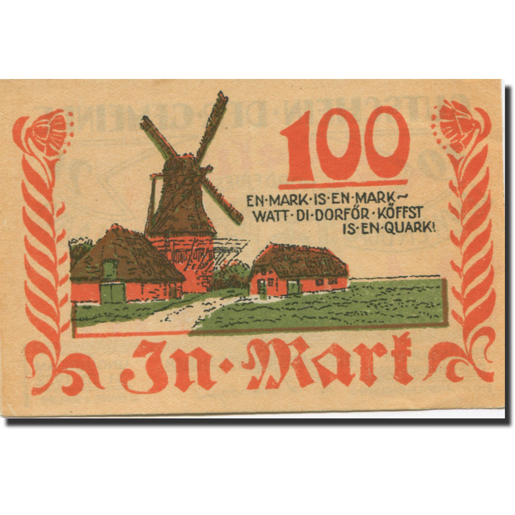Banknote, Germany, Bordelum, 1 Mark, moulin, 1922, 1922-03-31, KM:143.1