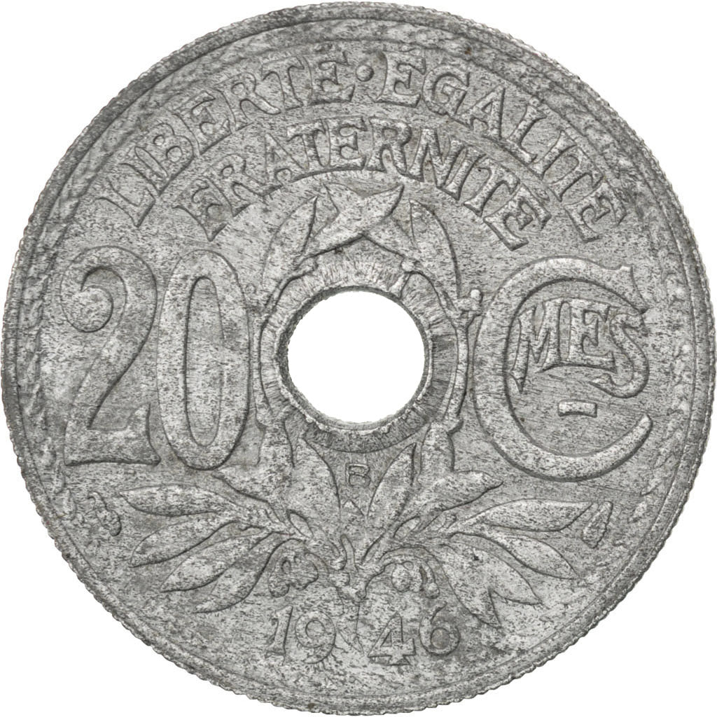 FRANCE, Lindauer, 20 Centimes, 1946, Beaumont - Le Roger, KM #907.2, VF(20-25),.