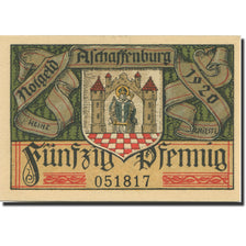 Banknote, Germany, Aschaffenburg, 50 Pfennig, château, 1920, UNC(63) Mehl:A28.5a