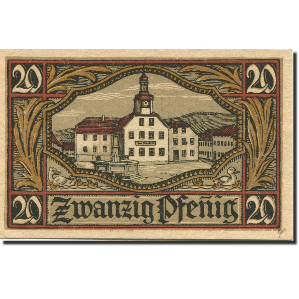 Banknote, Germany, Remda, 20 Pfennig, Eglise, 1921 UNC(63) Mehl:1115.1