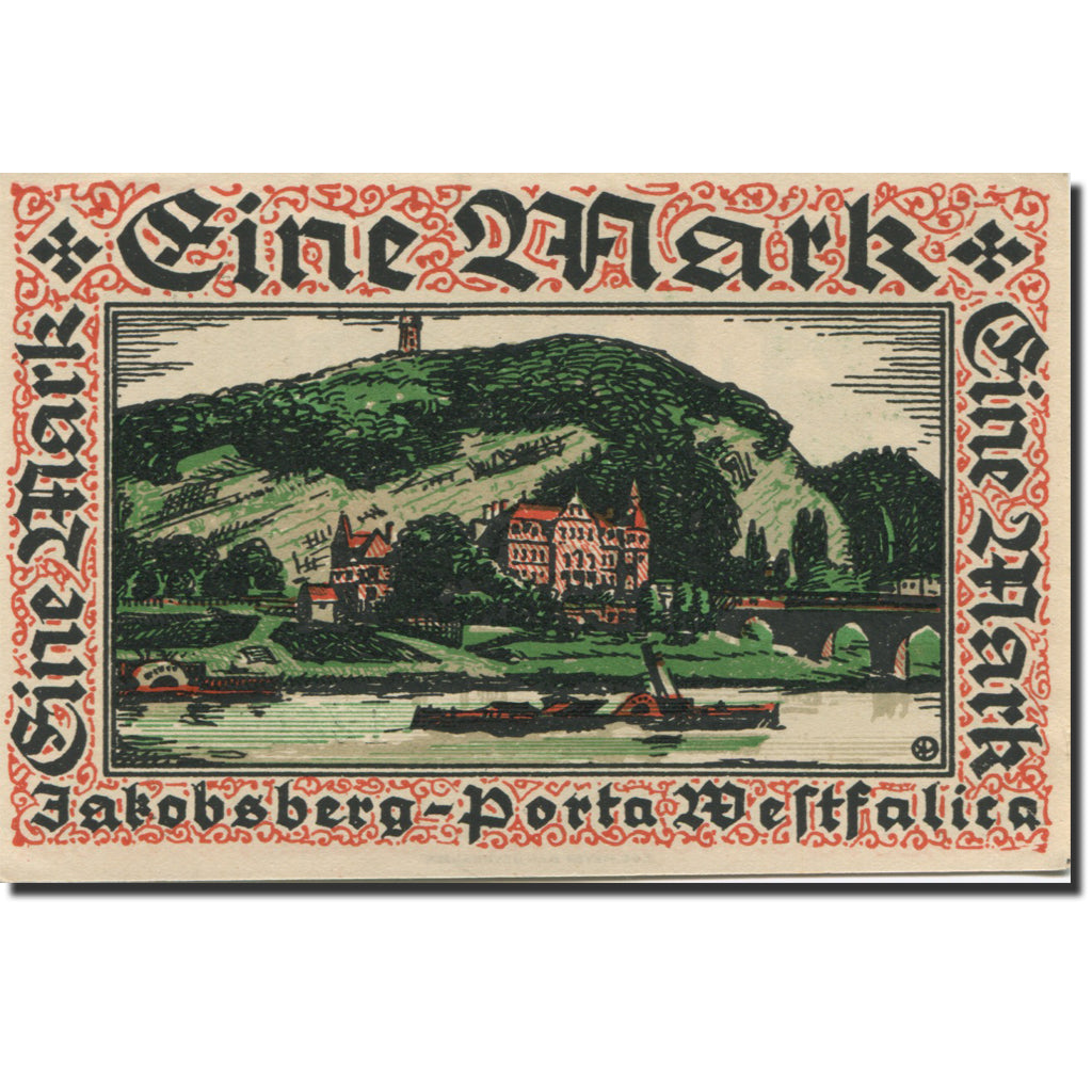 Billet, Allemagne, Hausberge, 1 Mark, personnage, 1921 SPLMehl:585.1a