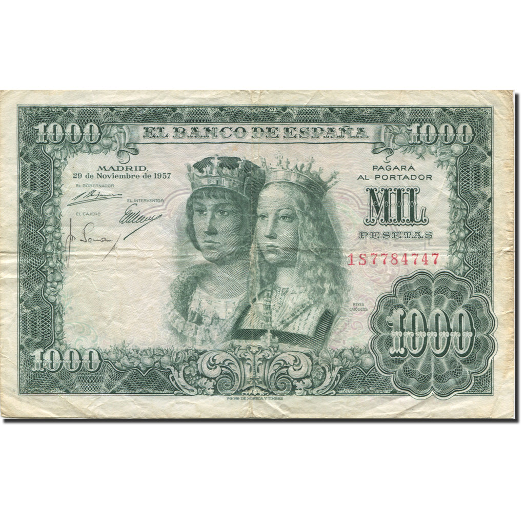 Banknote, Spain, 1000 Pesetas, 1957, 1957-11-29, KM:149s, VF(20-25)
