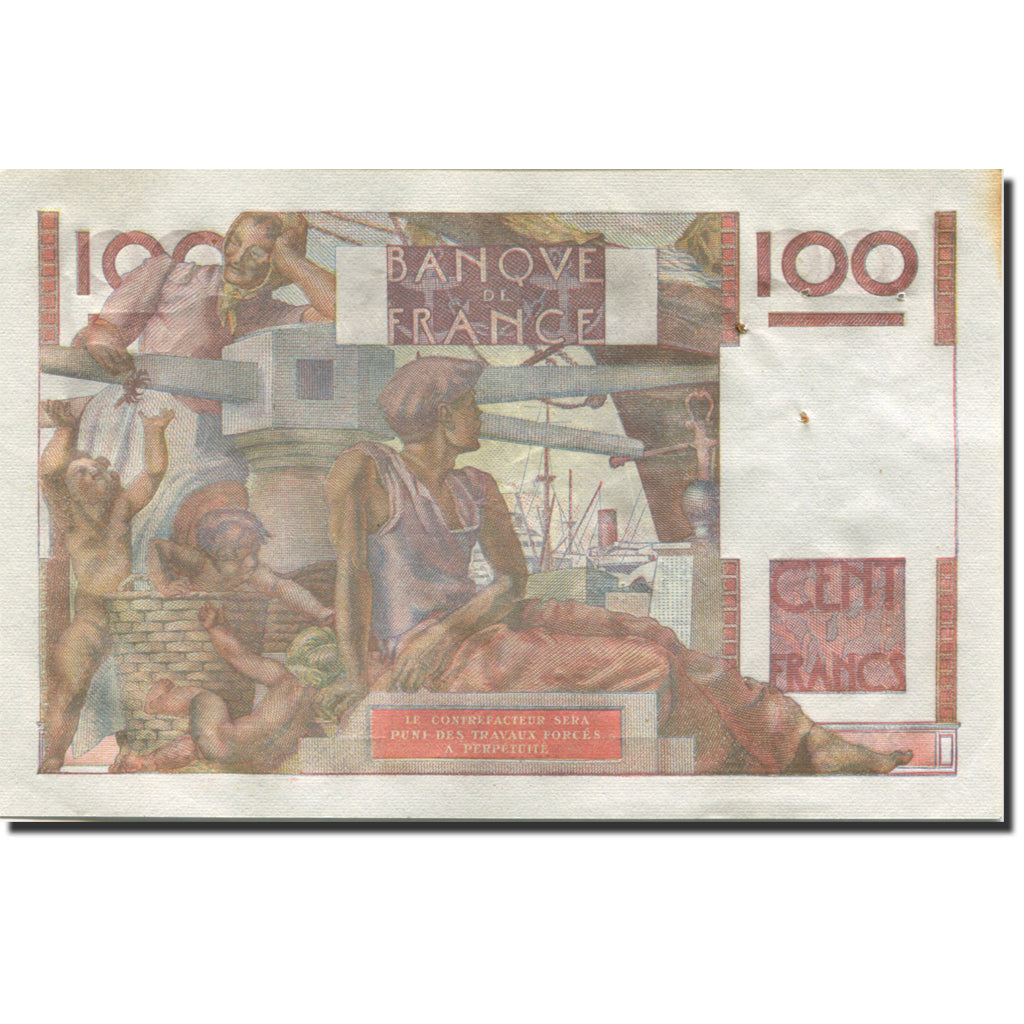 France, 100 Francs, Jeune Paysan 1952-10-02, AU(55-58), Fayette:28.34 KM:128d