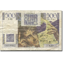France, 500 Francs, Chateaubriand 1946-02-07, VF(30-35), Fayette:34.4 KM:129a