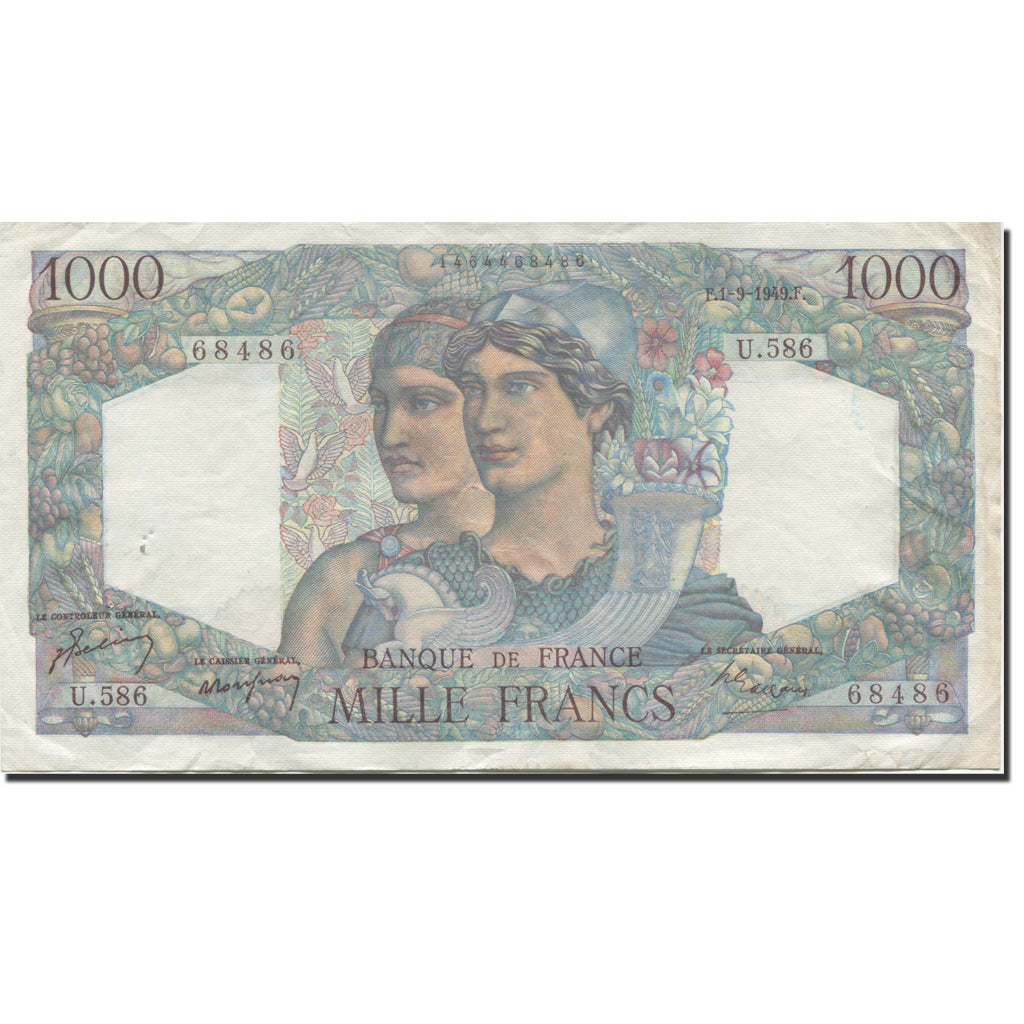 Frankreich, 1000 Francs Minerve et Hercule 1949-09-01, SS+ Fayette:41.28 KM:130b