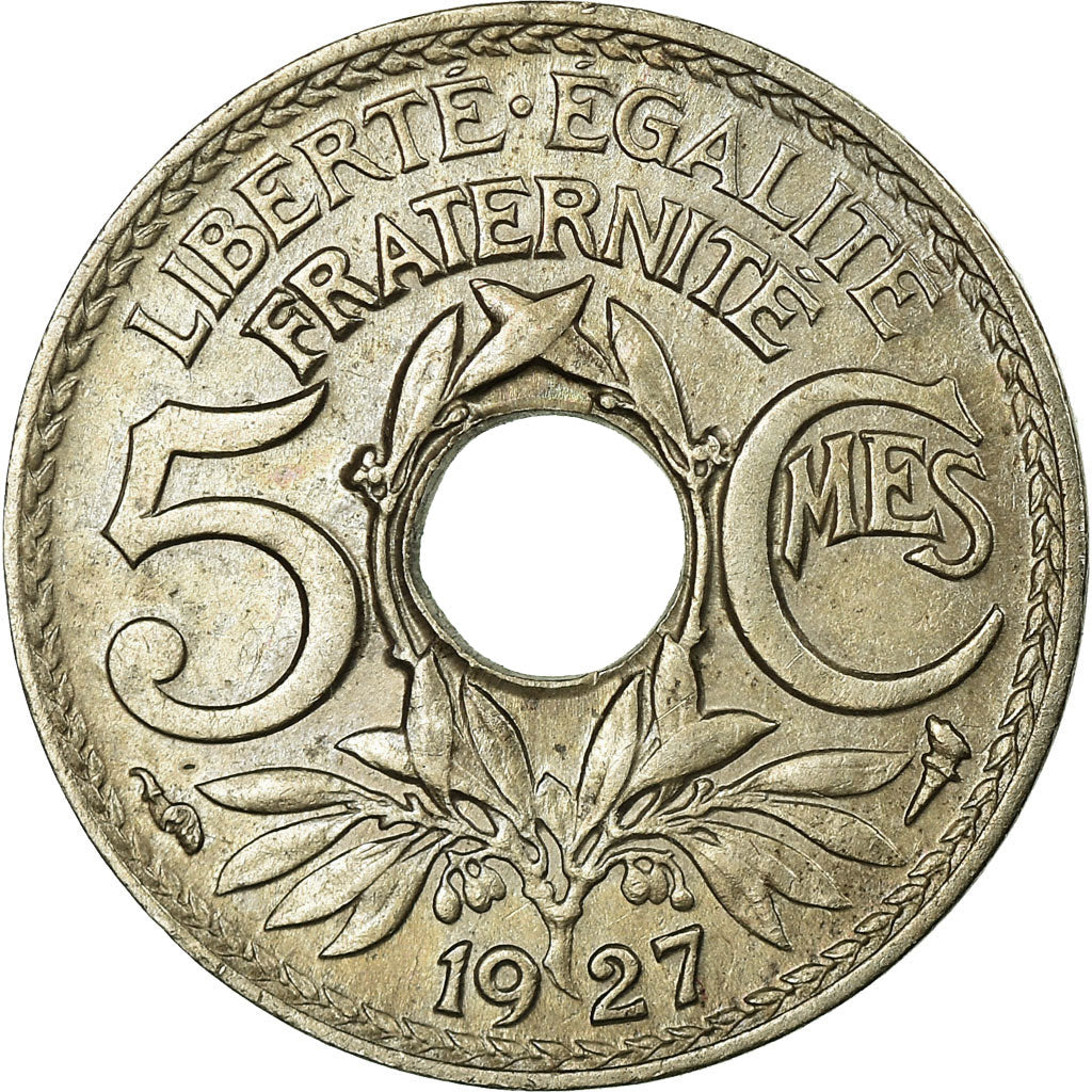 Coin, France, Lindauer, 5 Centimes, 1927, AU(55-58), Copper-nickel, KM:875
