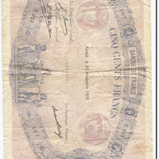 Francia, 500 Francs, Bleu et Rose, 1888, 1926-11-23, BC, Fayette:30.29, KM:66k
