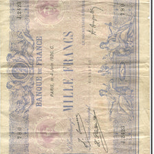 Francia, 1000 Francs, Bleu et Rose, 1889, 1926-06-04, B+, Fayette:36.42, KM:67j