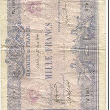 France, 1000 Francs, Bleu et Rose, 1889, 1919-08-27, B+, Fayette:36.34, KM:67h