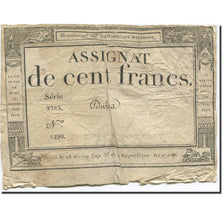 France, 100 Francs, 1795, Dubra, 18 Nivose An III (7.1.1795)., B+, KM:A78