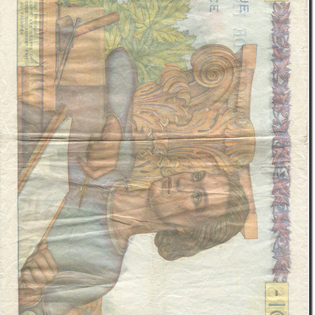 France, 10,000 Francs, Génie Français, 1945, 1949-12-22, TTB Fay:50.60 KM:132d