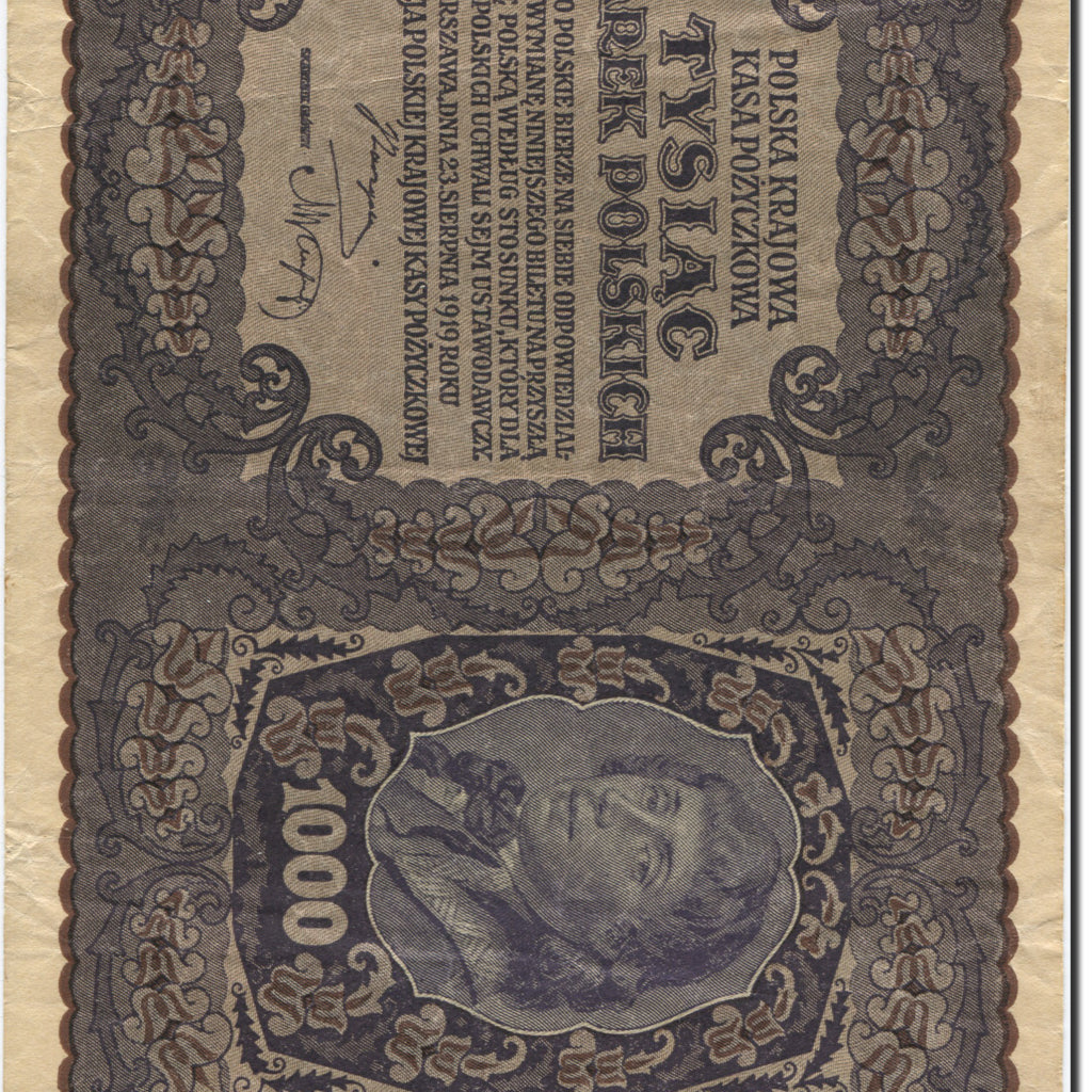 Banknote, Poland, 1000 Marek, 1919, 1919-08-23, KM:29, AU(50-53)