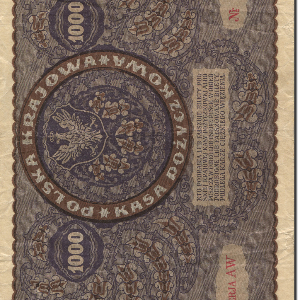 Banknote, Poland, 1000 Marek, 1919, 1919-08-23, KM:29, AU(50-53)