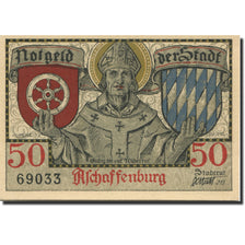 Banknote, Germany, Aschaffenburg, 50 Pfennig, personnage, UNC(63), Mehl:A28.5a