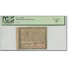 Banknote, United States, 8 Dollars, 1780, 1780-07-02, graded, PCGS, 80104992