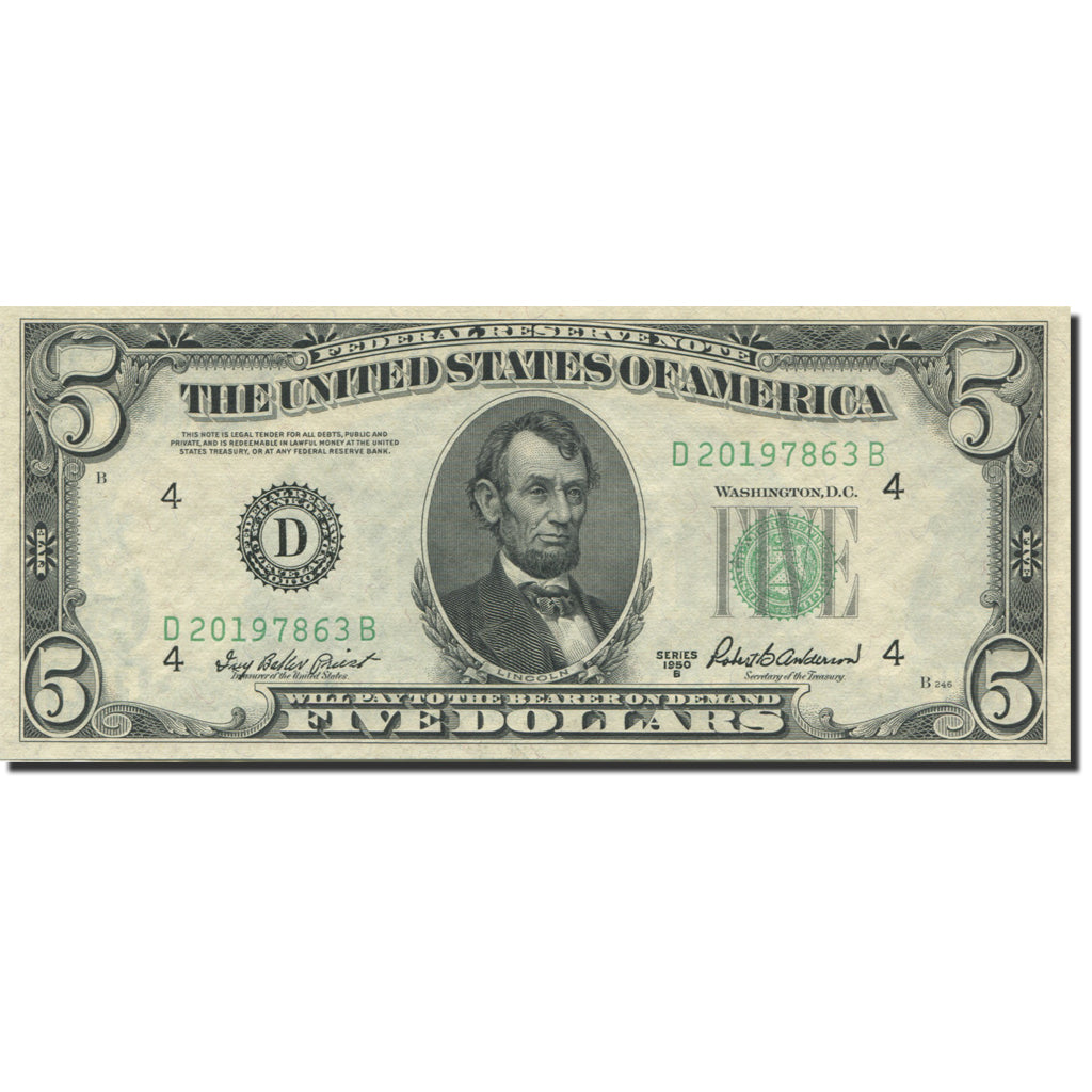 Banknote, United States, Five Dollars, 1950, 1950, KM:1818, UNC(65-70)