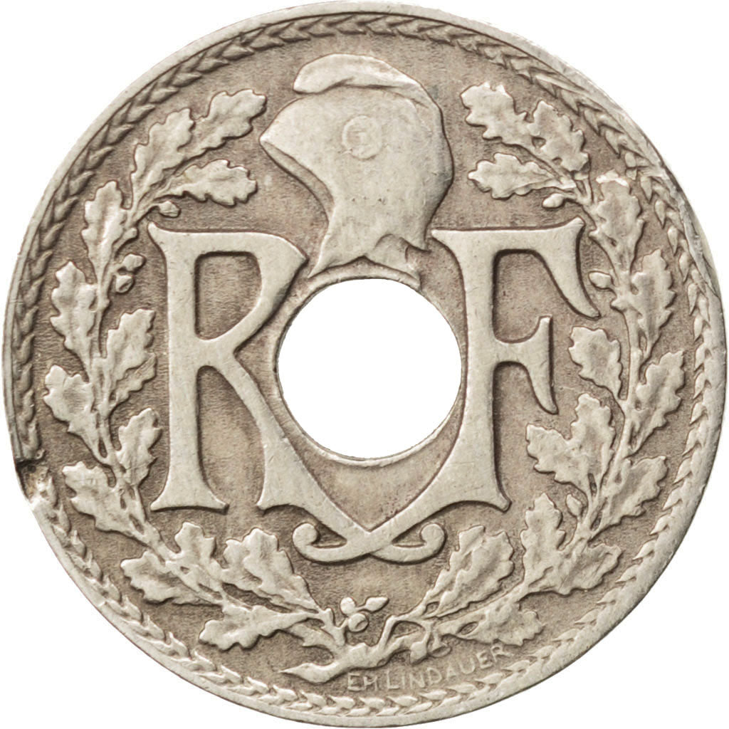 FRANCE, Lindauer, 5 Centimes, 1933, KM #875, EF(40-45), Copper-Nickel, 17,...