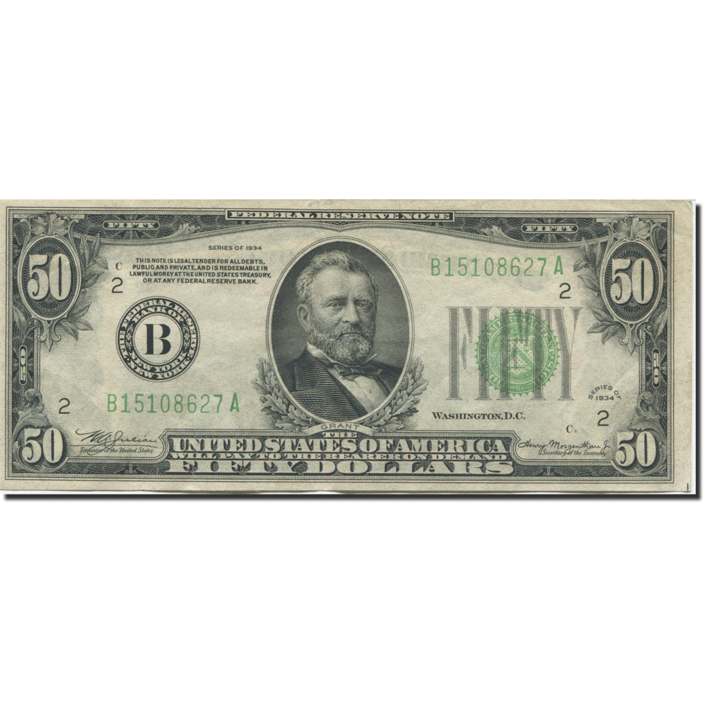 Banknote, United States, Fifty Dollars, 1934, 1934, KM:2570, AU(55-58)
