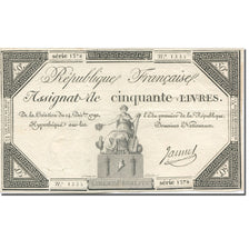 France, 50 Livres, 1792, Jannel, 1792-12-14, TTB, KM:A72