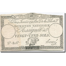 France, 25 Sols, 1792, Hervé, 1792-01-04, EF(40-45), KM:A55