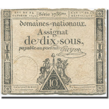 France, 10 Sous, 1792, Guyon, 1792-10-24, TB, KM:A64a