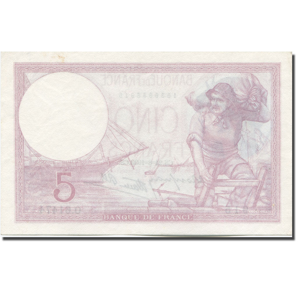 Francia, 5 Francs, Violet, 1939, 1939-08-24, SPL-, Fayette:04.07, KM:83