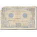 France, 20 Francs, Bleu, 1912, 1912-03-21, VG(8-10), Fayette:10.02, KM:68b