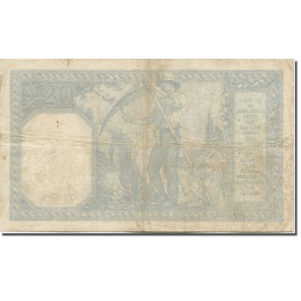 Frankrijk, 20 Francs, Bayard, 1916, 1918-11-22, B+, Fayette:VF11.03, KM:74