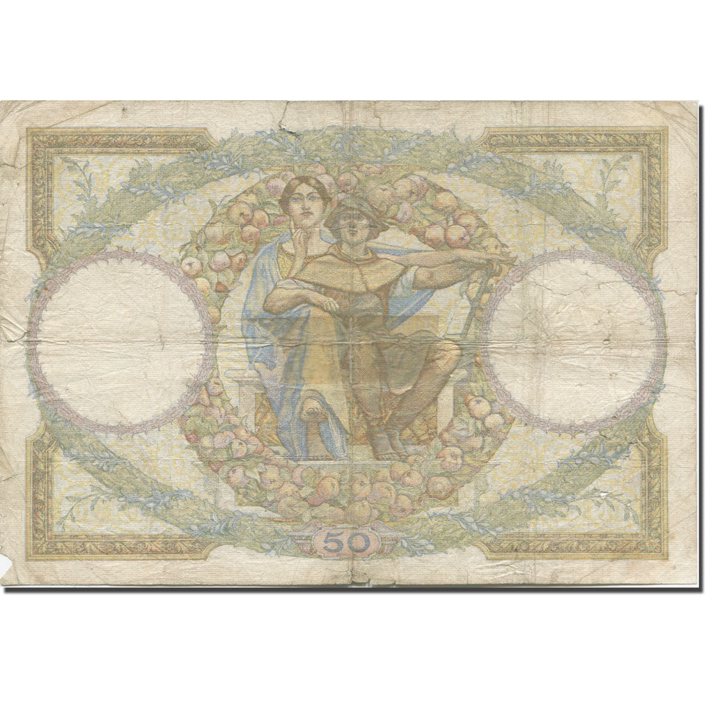 France, 50 Francs, Luc Olivier Merson, 1927, 1930-09-11, AG(1-3), Fayette:16.01