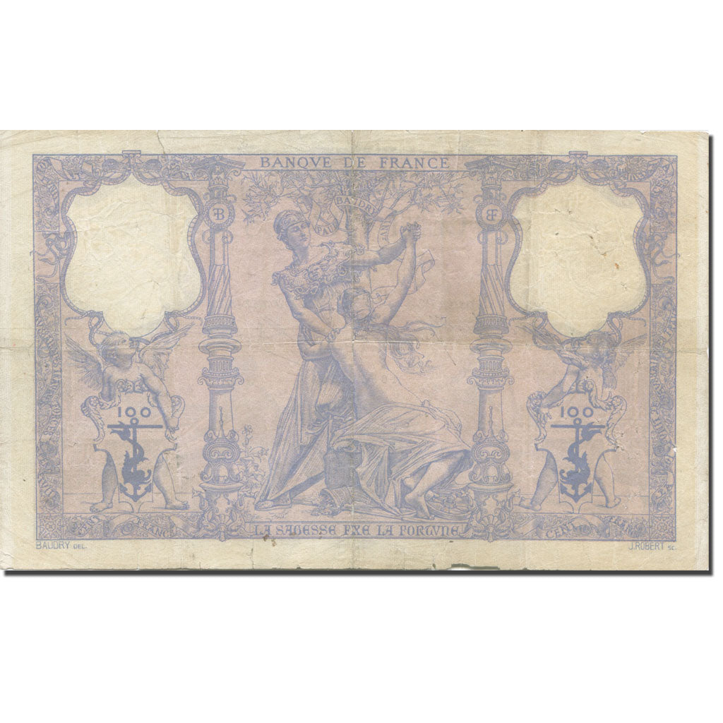 França, 100 Francs, Bleu et Rose, 1888, 1904-11-17, VF(20-25), Fayette:21.18